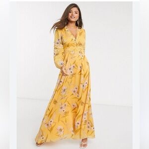 Ted Baker Mustard Floral Maxi dress